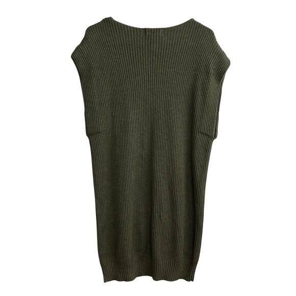 Naadam Army Cotton Cashmere Tunic Dress L Quiet Lux Minimalist Modern Vintage - Picture 4 of 10